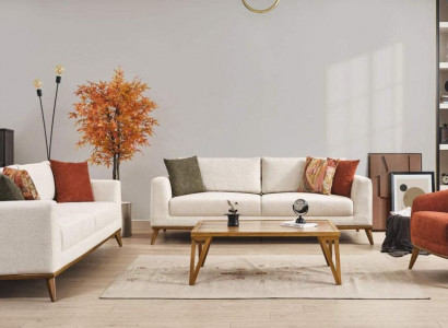 Stilvoll Wohnzimmer set Wohnzimmer set 3tlg. Modern Beige Couch 3+3+1