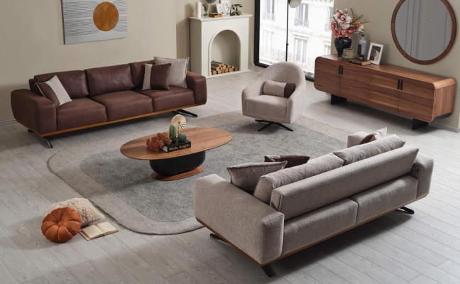 Luxus Sofagarnitur 4+3+1 Sitzer Modern Möbel Couch Wohnzimmer Sofa Set