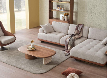Stilvoll Wohnzimmer set 2tlg. Luxus Ecksofa L-Form + Sessel Designer set