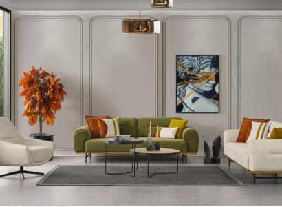 Design Wohnzimmer set von 2tlg. Luxus Möbel Beige Farbe Modern Neuheit