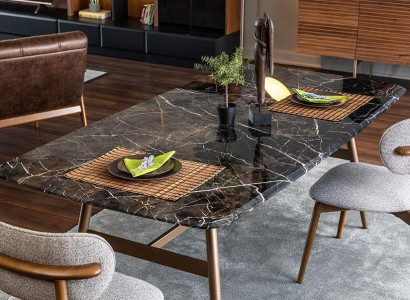 Esszimmertisch Esstisch Tisch Essecke Marmor Schwarz Esszimmer Design