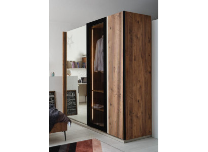 Moderner Kleiderschrank Luxus Holz Schränke Glas stilvolle Schlafzimer