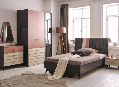 Luxus Schlafzimmer Set Bett Nachttisch Kleiderschrank Kommode Spiegel neu