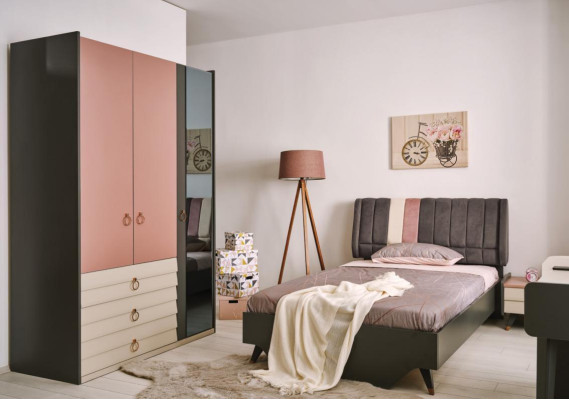 Schlafzimmer Set Bett Nachttisch Kleiderschrank Modern Luxus Setra Set