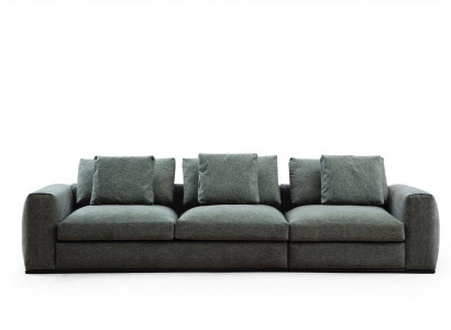 Wohnzimmer Sofa 3 Sitzer Polster Sofas Design Holz Textil neu Modern