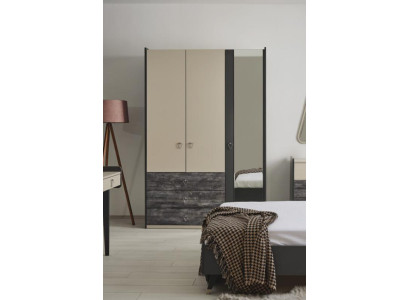 Kleiderschrank Schrank Mehrzweck Kleiderschrank Grau Material Holz Schränke