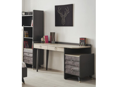 Modern luxuriöse Grau Holz Schreibtisch Schlafzimmer Möbel Stilvoll Neu