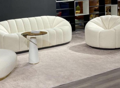 Exklusives Gemütlich Weiß Wohnzimmer 3 Sitzer Sofa Modern 2x Sessel neu