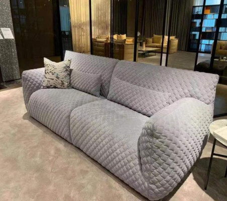 Wohnzimmer Sofa 3 Sitzer Grau Polster Sofas Design Holz Textil neu Modern