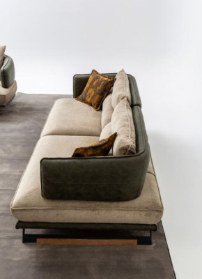 Sofa 3 Sitzer Polstersofa Mehrfarbig Textill Sitz Design Stoff Modern Sofas