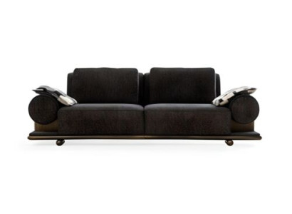 Modern Sofa 3 Sitzer Schwarz Hochwertig Polster Sofas Design Textil neu