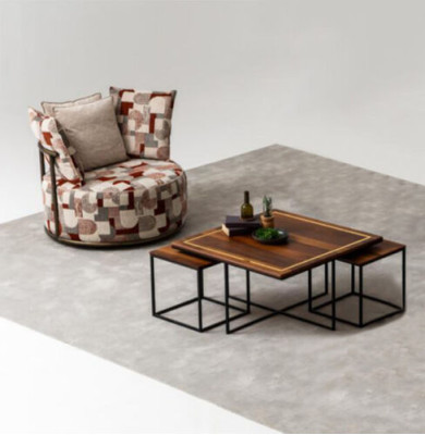 Design Stoff Mehrfarbig Couch Sessel 1 Sitzer Polster Sofas Lounge Club Neu