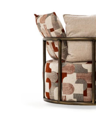 Modern Mehrfarbig Sessel Design Sofa Sitzer Luxus Relax Textil Lounge Polster