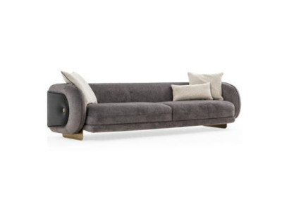 Wohnzimmer Grau Textil Sofa 4 Sitzer Luxus Möbel Sitz Design Couch Lounge