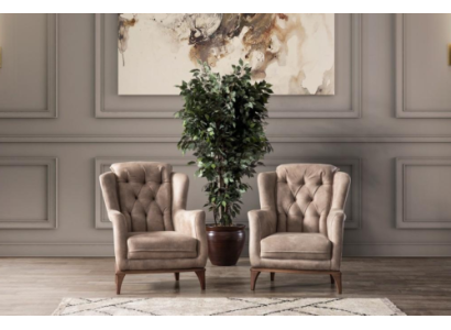 Chesterfield Robuste 2x Stofsessel Luxuriöser 1-Sitzer Moderne Möbel