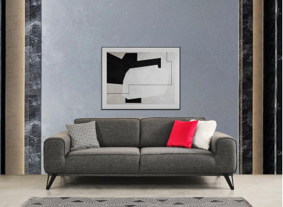 Grau 3-Sitzer Stoffsofa Modern Design Wohnzimmer Textil Stoff Material