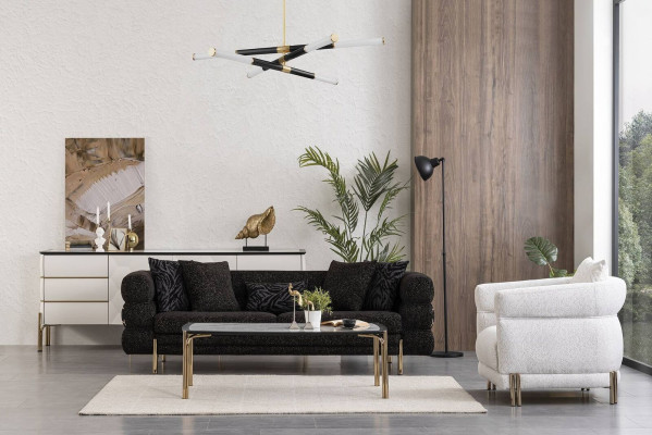 Couchgarnitur 3+3+1 Sitzer Luxus Sessel Wohnzimmer Garnitur Sofas 3tlg