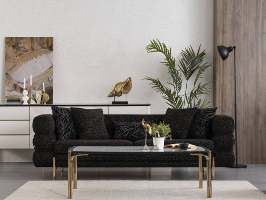 Couchgarnitur 3+3+1 Sitzer Luxus Sessel Wohnzimmer Garnitur Sofas 3tlg