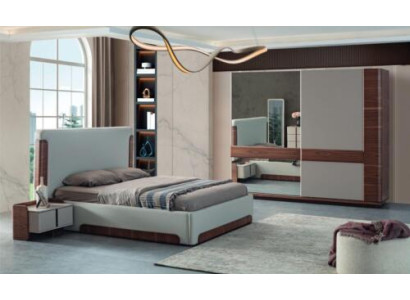 Graziöe Schlafzimmer Möbel Luxus Polsterbett Designer Kleiderschrank