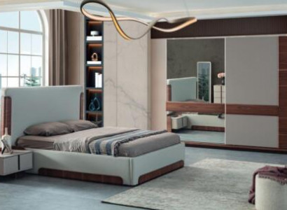 Graziöe Schlafzimmer Möbel Luxus Polsterbett Designer Kleiderschrank