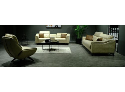 Komplette Couchgarnitur Designer 3-Sitzer Zweisitzer Luxuriöser Sessel