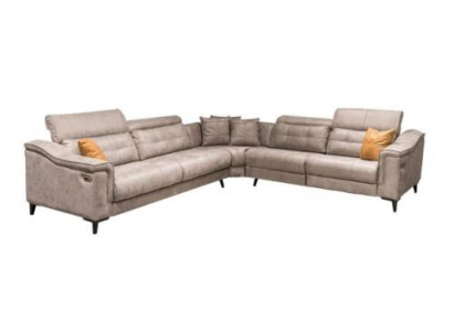 Robustes Graues Ecksofa Wohnzimmer L-Form Ledersofa Designer Couchen