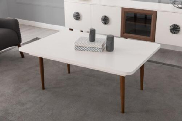 Luxus Hellbrauner Wohnzimmer Couchtisch Stilvoller Rechteckiger Holztisch