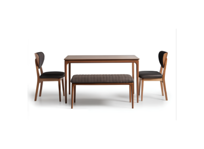 Holz Garnitur Essgruppe Esszimmer Esstisch Stühle 7tlg Braun Essecke