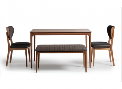 Essgruppe Essecke Garnitur Holz Esszimmer Esstisch Stühle 5tlg Braun