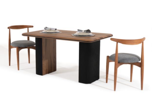 Klassischе Garnitur Essgruppe Esszimmer Esstisch Stühle 3tlg Braun