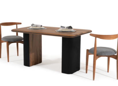 Klassischе Garnitur Essgruppe Esszimmer Esstisch Stühle 3tlg Braun