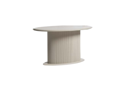 Moderne Holztisch Esszimmertisch Esstisch Oval Tisch Holz Beige 140 cm