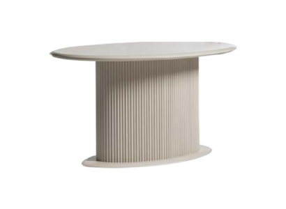 Moderne Holztisch Esszimmertisch Esstisch Oval Tisch Holz Beige 140 cm