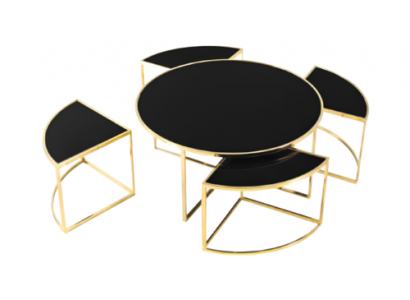 Couchtische Komplette Tische Beistelltische Sofatische 5tlg Schwarz