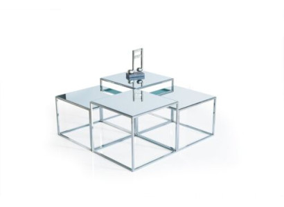 Silber Couchtisch Tisch Kaffeetisch Beistelltisch Sofatisch Wohnzimmer