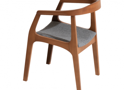 Holzstuhl Küchenstuhl Esszimmerstuhl mit Armlehnen Braun Holz Möbel