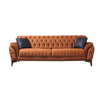 Chesterfield Sofas Designer Wohnzimmer Garnitur Polster 2x Textilsofas