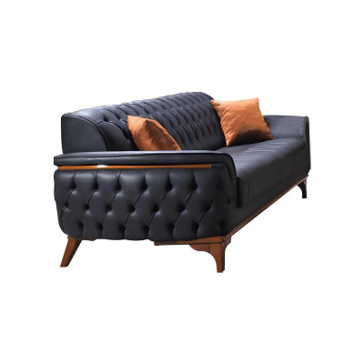 Chesterfield Sofas Designer Wohnzimmer Garnitur Polster 2x Textilsofas