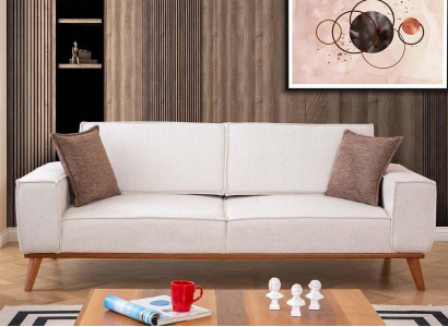 Weiße Wohnzimmer Garnitur Stilvoller 3-Sitzer Designer Sessel 2tlg Set