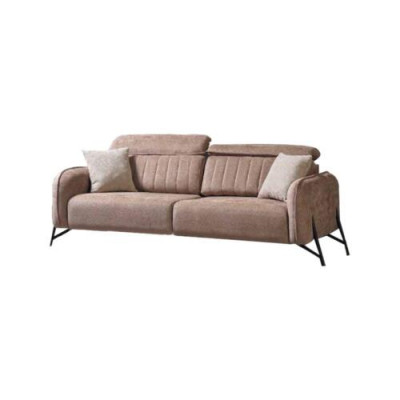 Beiges Wohnzimmer Sofa Designer 3-Sitzer Stoffsofa Luxus Polster Möbel