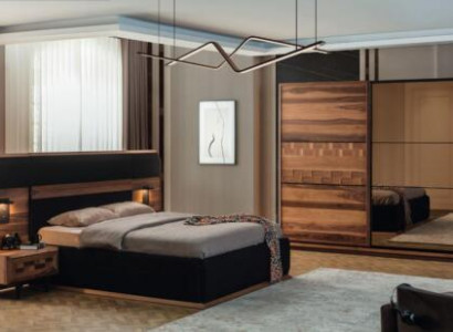 Exquisite Schlafzimmer Garnitur Edles Doppelbett 2x Holz Nachttische