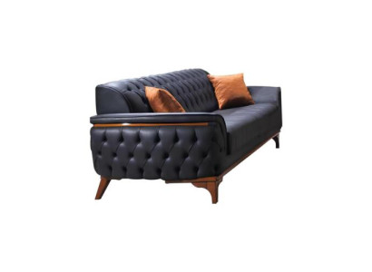 Luxuriöse Blaue Chesterfield Couch Moderner 3-Sitzer Luxus Sitz Möbel