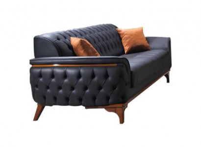 Luxuriöse Blaue Chesterfield Couch Moderner 3-Sitzer Luxus Sitz Möbel