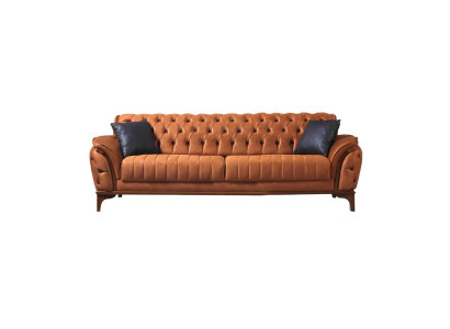 Oranger Chesterfield 3-Sitzer Wohnzimmer Luxus Sofa Moderne Edle Couch