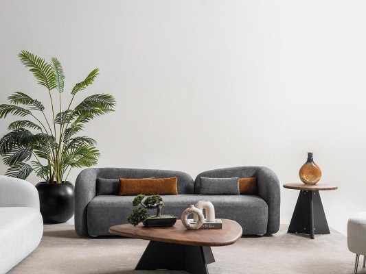 Wohnzimmer Sofa 3 Sitzer Designer Couch Polster Sofas Stoff Textil Neu