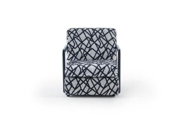 Schwarz-Grauer Wohnzimmer Sessel Designer 1-Sitzer Luxus Loungesessel