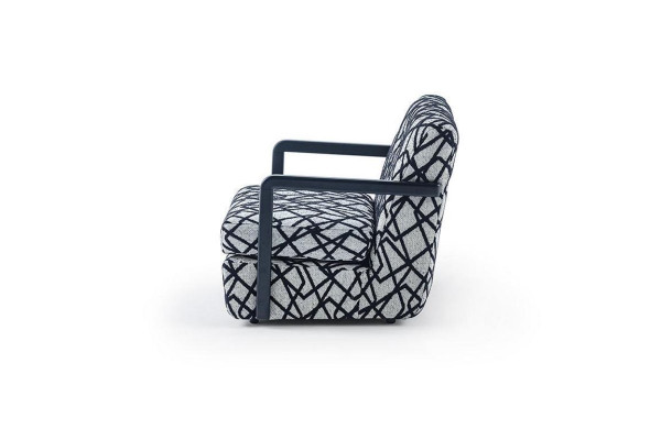 Schwarz-Grauer Wohnzimmer Sessel Designer 1-Sitzer Luxus Loungesessel