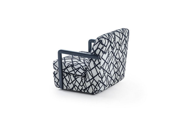 Schwarz-Grauer Wohnzimmer Sessel Designer 1-Sitzer Luxus Loungesessel