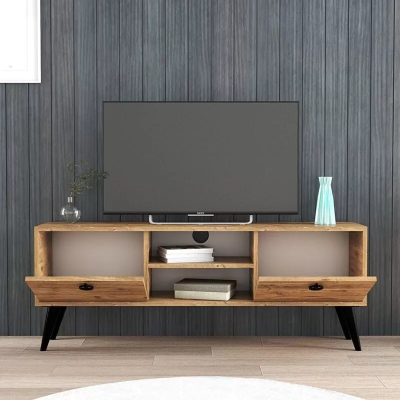 Braun Wohnzimmer TV-Lowboard Sideboard RTV Modern Design Rechteck Form