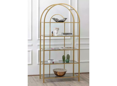 Wohnzimmer Regal Raumteiler Standregal Bücherschrank Aufbewahrung Gold